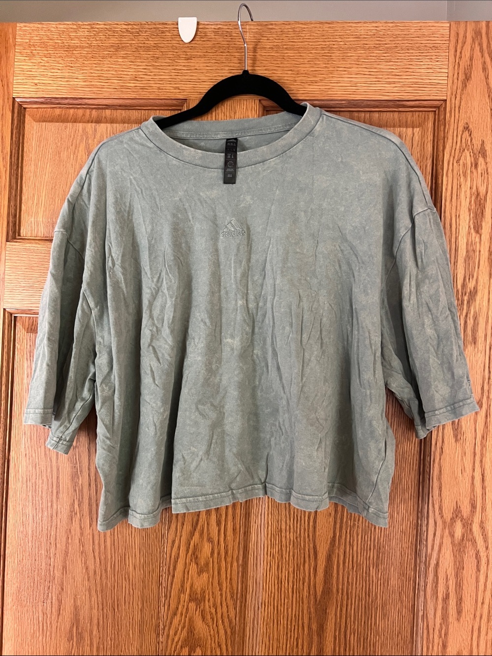 adidas Olive Green Cropped Tee